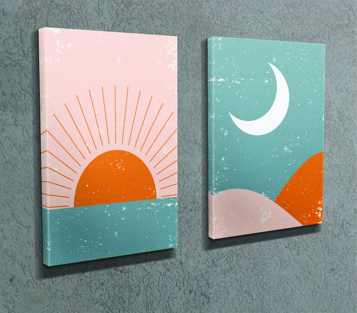 Wallity IDC02 Conjunto de 2 Lienzos Decorativos 30 x 40 cm
